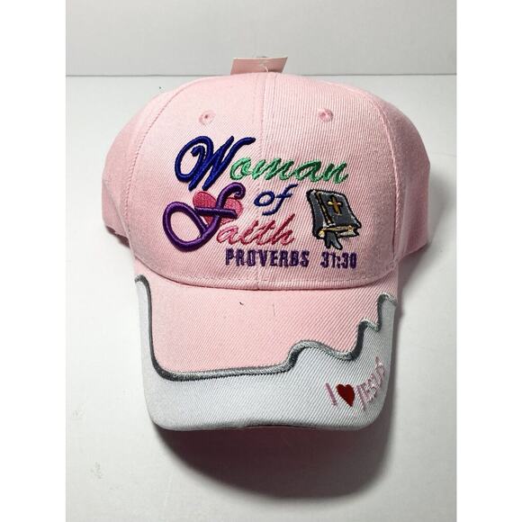 Swanson Christian Supply Set of 4 “Women of Faith” Christian Pink Cap Hat NEW - Picture 3 of 8
